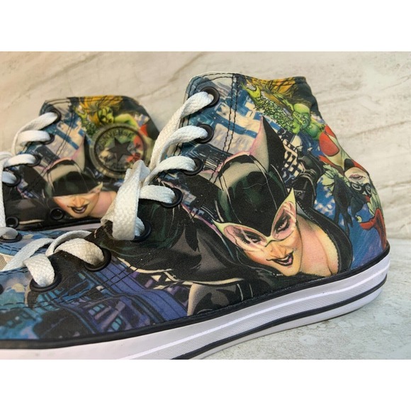 RARE Converse Gotham City Sirens Sneakers White Canvas Batman Villains 8 M 10 W main image 6
